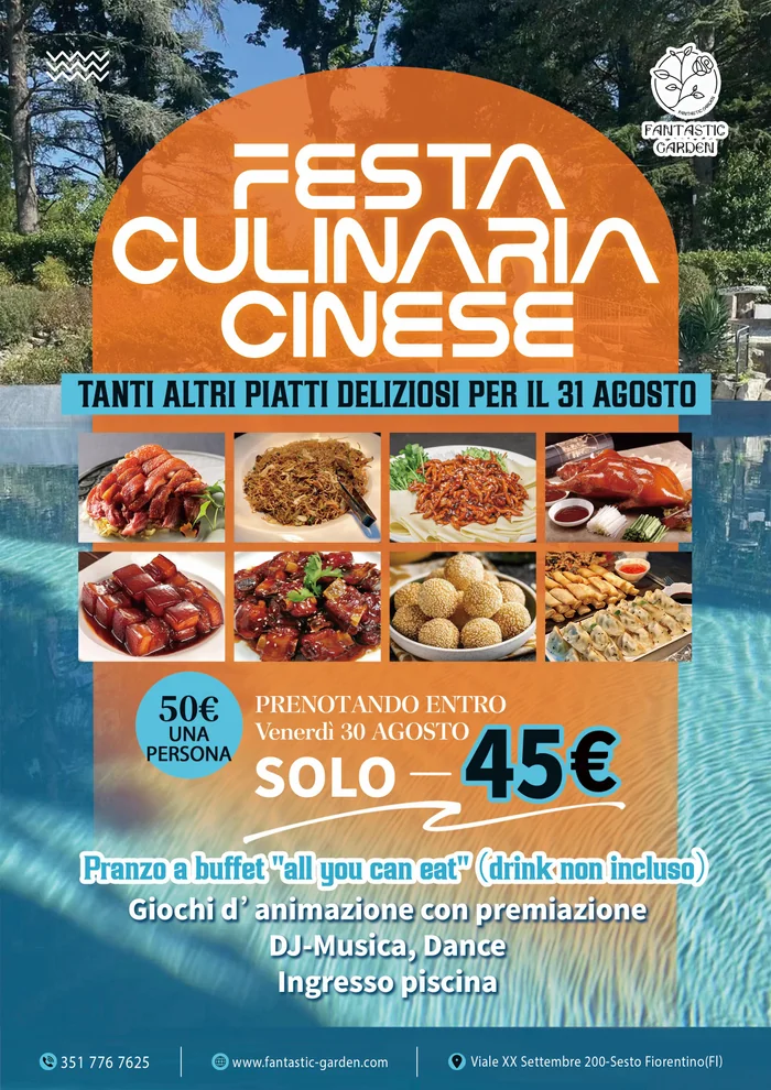 Locandina della festa culinaria cinese del 31 agosto